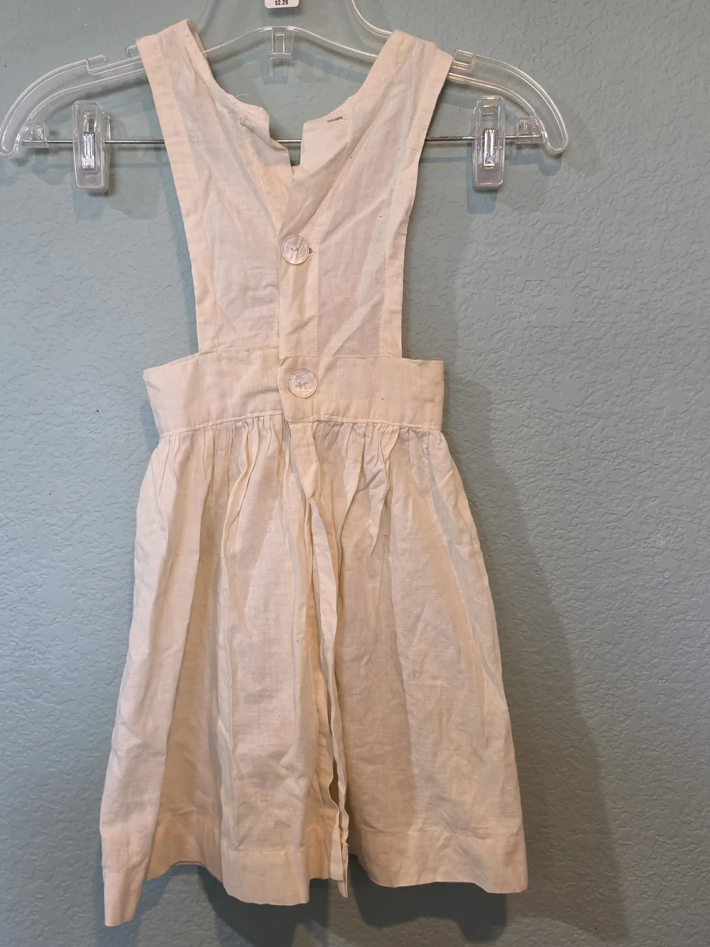 Vintage 1940s WWII Child Red Cross Nurse Pinafore Apron Dress Set w Bonnet Cap